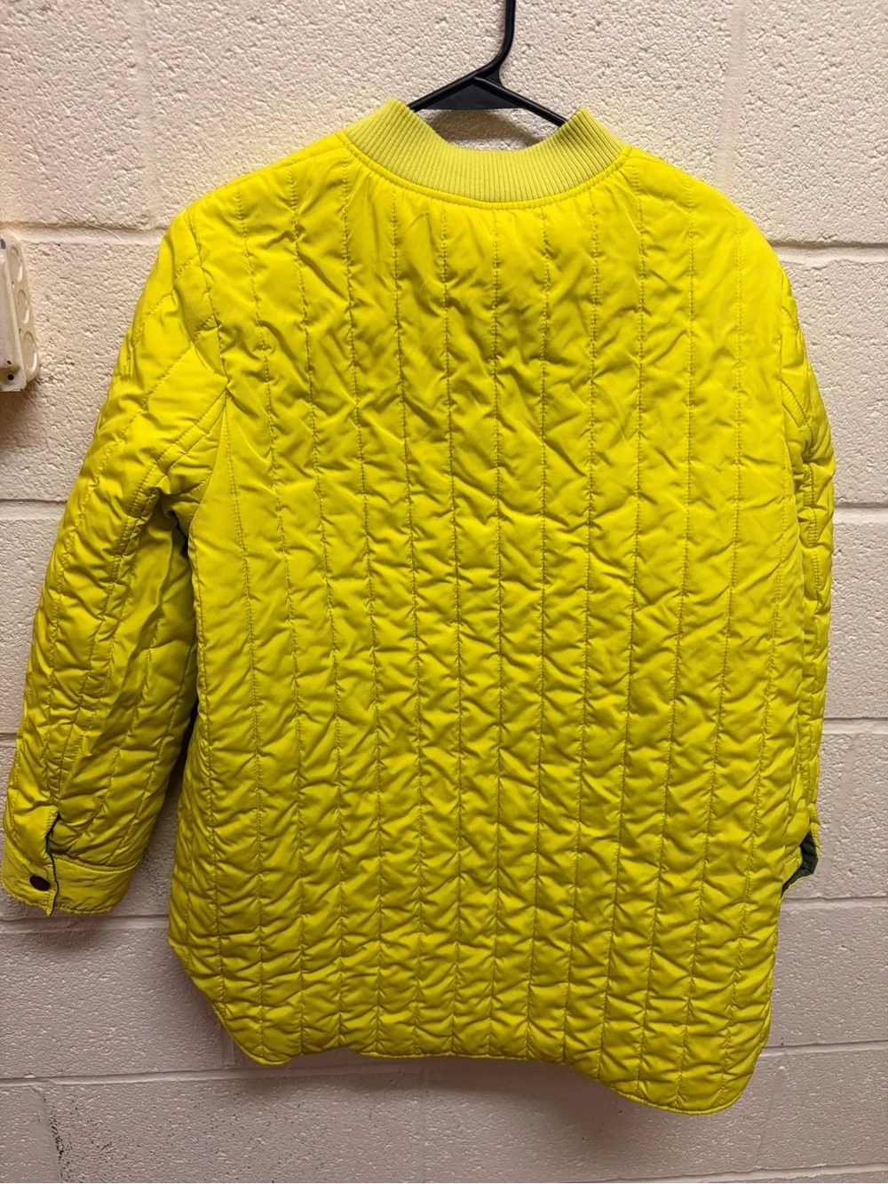 Banana Republic Green and Yellow Reversible Bomber Jacket